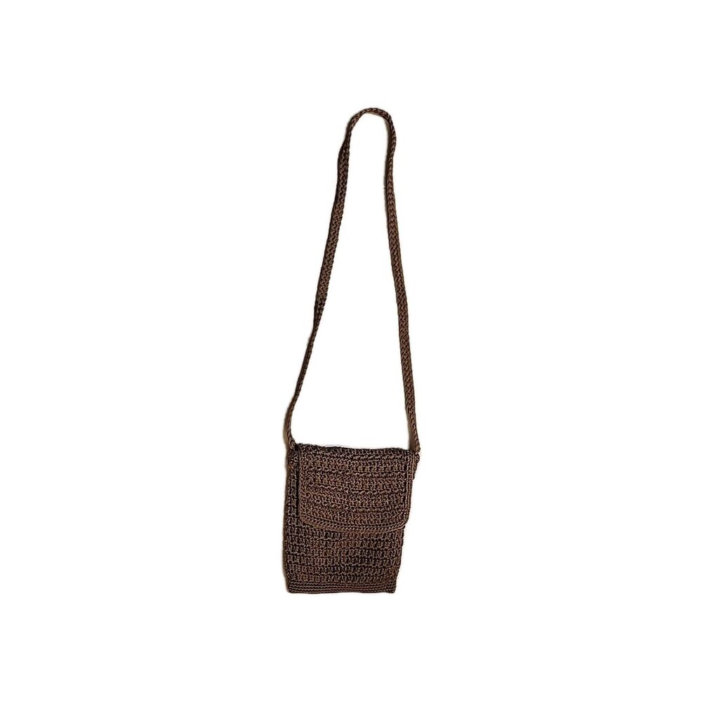Crochet Crossbody Purse Brown Boho Unbranded Cute